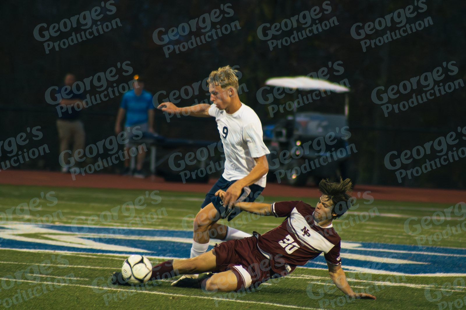 Soccer players in action during a game